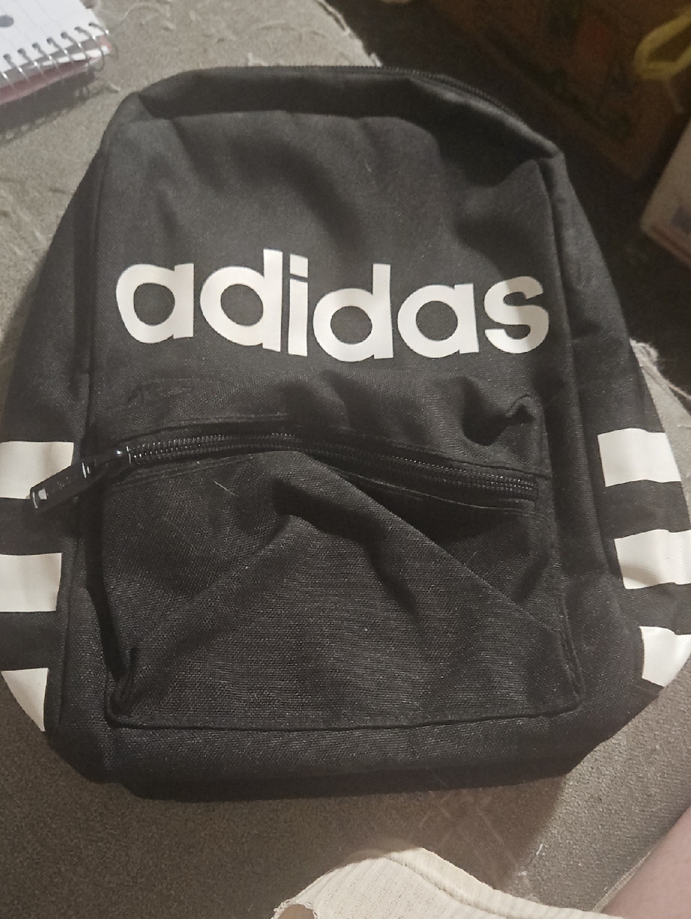 adidas Black Backpack with White Logo and Stripes - Men's